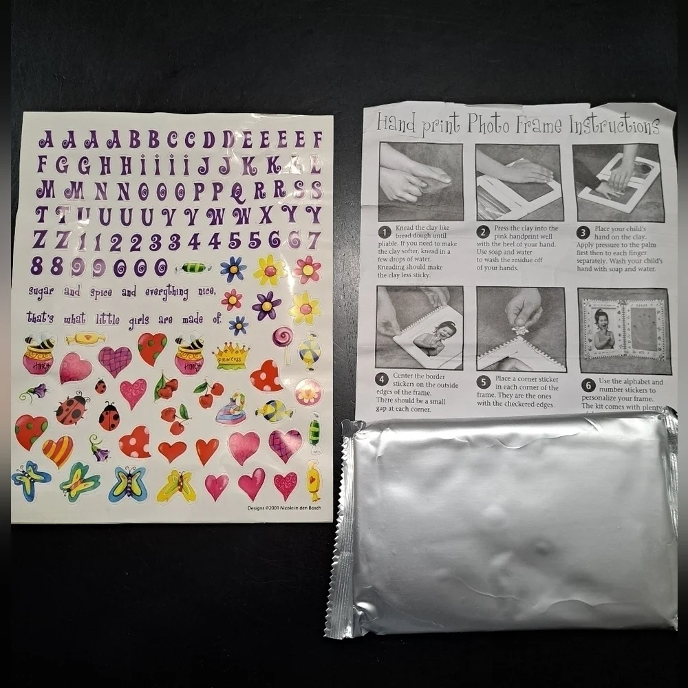 NIB Milestones Handprint Photo Frame Fits 5x7 Photo